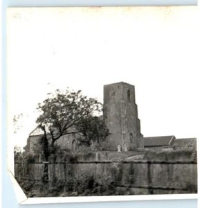 Vintage Photo 1953, View from train, England, of a Stone Church ,JNHC 3.5x3.5 - Picture 1 of 2