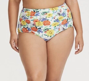 FIRMA TÓRRIDA PARTE INFERIOR DE BIKINI CINTURA ALTA ACANALADA FLORAL TALLA TÓRRIDA 5 - Imagen 1 de 5