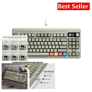 Sleek 75% XVX RGB Mechanical Keyboard with Customizable Display & HUB Ports - Picture 1 of 9