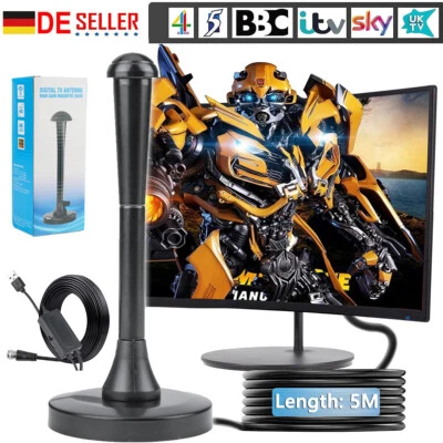 DVB-T2 HD Antenne Innen Außen 35DBI 280Meilen mit Intelligentem Signalverstärker - Bild 1 von 4