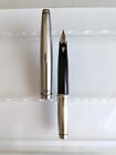 Vtg Steel Black Sailor Short Fountain Pen -  18k F Nib