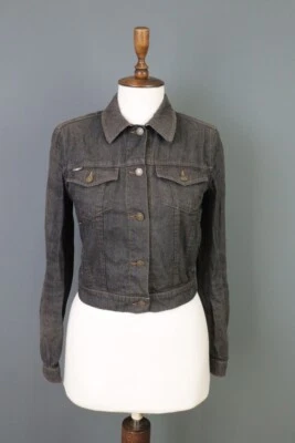 BURBERRY LONDON коричневый джинсовой ткани укороченный куртка размер США 6 - Изображение 1 из 4