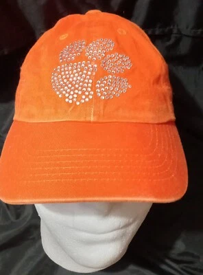  Women's Cut Adjustable Clemson Tigers PAW Cap NCAA Glitter Beads Top of World - Image 1 of 4