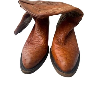 STIVALI DA COWBOY JB DILLON uomo marrone struzzo taglia 9B - Foto 1 di 10