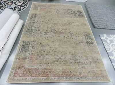 WARM BEIGE 5'-3" X 7'-6" Stained Rug, Reduced Price 1172599894 VTG113-660-5 - Image 1 of 4