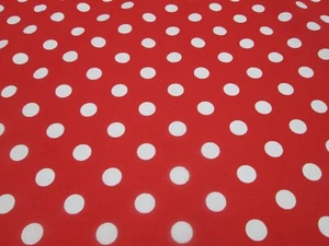 Weiße Tupfen auf rot - Textilkollektionen - BTY 36"L x 44" BAUMWOLLE - SCHÖN!! - Bild 1 von 4