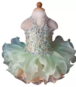 Jenniferwu Girls Tulle Flower Princess Wedding Party Handmade Beaded Dress12-18M - Picture 1 of 5
