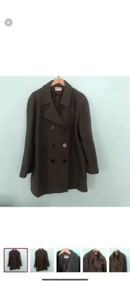 Abrigo Mario De Pinto Lana Vintage Térmico Grunge Guisante XL Marrón Militar Punk EE. UU. Foto 1 de 4