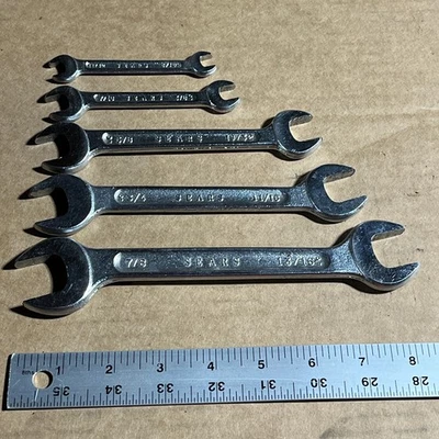 Juego de llaves de extremo abierto doble vintage Sears SAE 5/16-7/8" - 5 piezas Foto 1 de 4