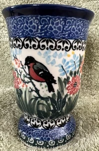 Unikat Poland Teresa Liana #3225 Footed Floral/Bird 8 oz. Coffee Mug - Picture 1 of 7