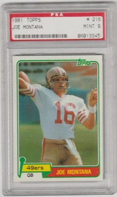 1981 Topps #216 Joe Montana PSA 9 Perfeito Hof Rookie - Imagem 1 de 2