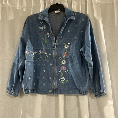 Chaqueta De Colección Denim Bordada Para Mujer Grande Teddi Grannycore Cottagecore Retro  Foto 1 de 4
