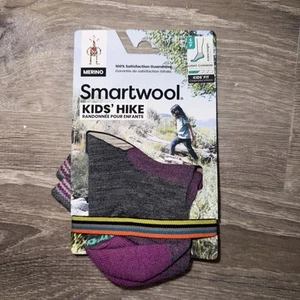 NWT Smartwool Kids Light Cushion Ankle Hiking Sock Plum Gray Childs Small - Picture 1 of 4