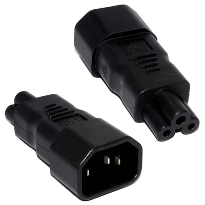 3 Polig IEC Wasserkocher Sockel C14 Zu Kleeblatt Stecker C5 Stromleitung Adapter - Bild 1 von 4