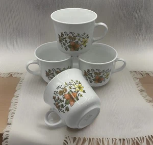 VTG Corelle Corning Indian Summer Tea Cups Coffee Mugs MCM Floral Cottage Granny - Picture 1 of 8