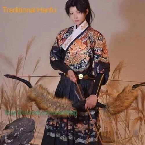 Traje de Pez Volador Chino Original Hanfu Hombres Dinastía Ming Juegos con disfraces Tradicionales Foto 1 de 4