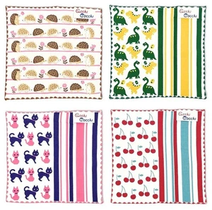 SET 4 Fazzoletti Giapponesi Cotone Asciugamano Bambini 5,75" x 5,75" Made in Japan - Foto 1 di 5