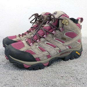 Merrell Moab 2 Mid Waterproof Hiking Boots Womens Size 10 Shoes Gray Purple - Picture 1 of 11