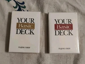 Vintage "Your Basic Deck Playing Cards" Cigarette Promo 2 Decks Gold/Red 🚬🚬🚬 - Picture 1 of 6