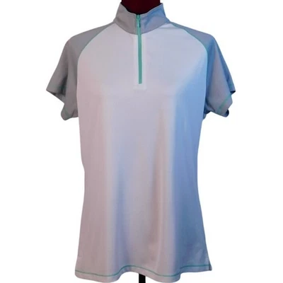 Camisa de golf Footjoy 1/4 cremallera para mujer larga manga corta blanca/como nueva/gris ligera A72 Foto 1 de 4