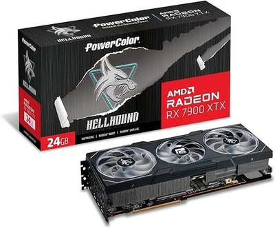Ventilador triple overclockeado PowerColor AMD Radeon RX 7900 XTX Hellhound 24 GB GDDR6 Foto 1 de 4