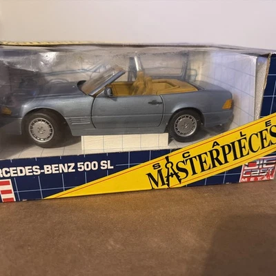 1990 Revell 1:18 Model Car Mercedes Benz 500 SL Convertible Blue Diecast MIB - Image 1 of 4