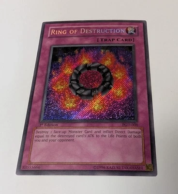 Yugioh Ring of Destruction PGD-000 1st Edition Secret Rare NM Card - Image 1 of 4