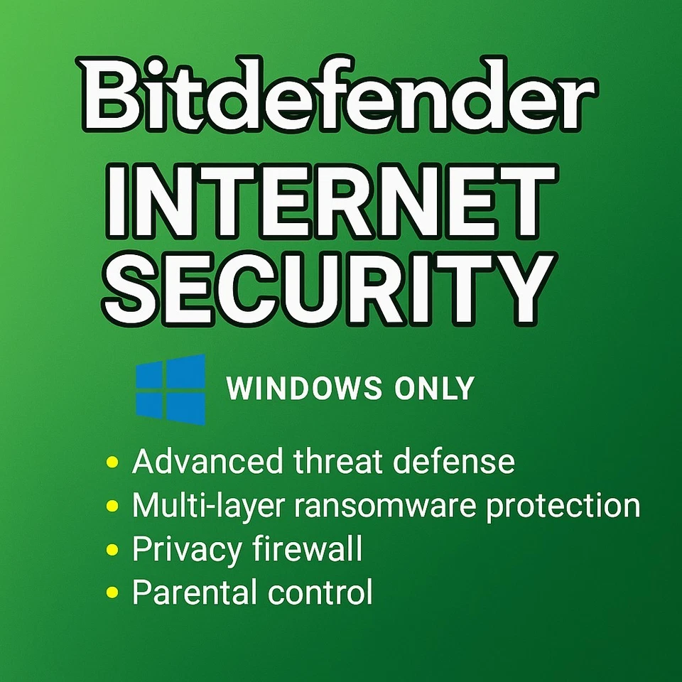 Bitdefender Internet Security  3 Years | 1-10 Devices | Windows Only - Image 1 of 1