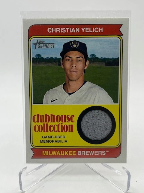 2023 TOPPS HERITAGE CHRISTIAN YELICH CLUBHOUSE COLLECTION GU JERSEY MILWAUKEE - Image 1 of 1