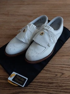 Nwob Vtg FootJoy Classics White Pebbled Leather Brogue Wingtip Golf Shoe Men 7.5 - Picture 1 of 7