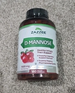 Zazzee D-Mannose 180 Vegan Capsules, 1000 Mg per Serving, Pure, Potent and Fast- - Picture 1 of 2