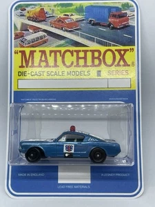 Matchbox Lesney Phantom #8 personalizado Ford Mustang coche de policía en paquete blister - Imagen 1 de 5