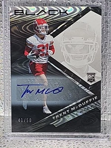 2022 Panini Black Trent McDuffie RC Auto /50 SSP CHIEFS - Picture 1 of 2