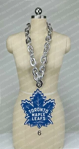 New NHL TORONTO MAPLE LEAFS BIG Fan Chain SILVER Necklace Foam MI USA - Picture 1 of 3