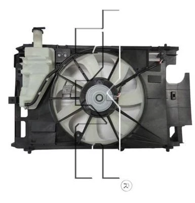 TYC 623150 Dual Rad&Cond Fan Assy for Toyota Prius C 2012-2016 Models - Image 1 of 4
