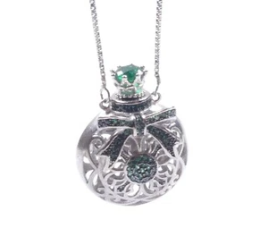 Colgante botella perfume arco plata de ley 925 verde circonita cúbica 15,7 g - Imagen 1 de 7