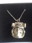 Space Helmet With Skull Inside TG279  Pewter On 24" Silver Plated Curb Necklace