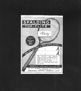 SPALDING OF PUTNEY LONDON ENGLAND 1935 TOP FLITE TENNISSCHLÄGER ANZEIGE - Bild 1 von 1