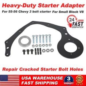 US For 55-56 Chevy Starter Plate And Newer Blocks With Broken Starter Mounts Kit - Picture 1 of 15