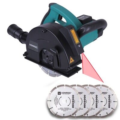 VONROC Wall Chaser With Laser - 1700W - 150mm - Including 6 Diamond Discs, Va... • 92.95£