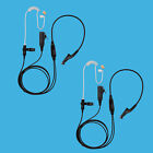 2 Pcs Public Safety Clear Coil Air Tueb 2-Wire Earpiece For Motorola Apx6000