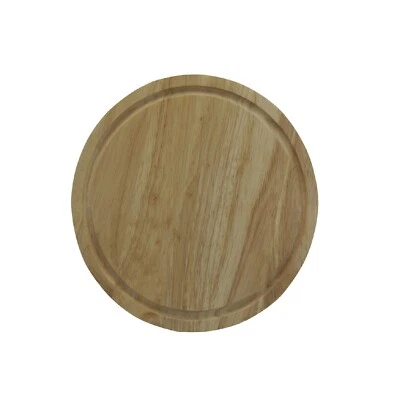 25cm Round Wooden Bread Cheese Fruit Vegetables Slicing Chopping Cutting Board - Image 1 of 4