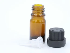 5ml Amber Glass Bottles with Tamper Evident Dripper Insert Cap 255pcs - Picture 1 of 4