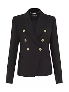 CAMILLA & MARC Blake Dimmer Wool-Blend Double Breasted Blazer Black Sz 8 $650 - Picture 1 of 7