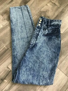 Vintage 80's High Waist Aero-Canada Pulse Elka Dark Acid Jeans Women's Sz 5 x 30 - Picture 1 of 5