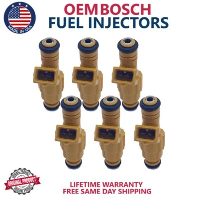 6 новых топливных форсунок Bosch подходят для 1987–1998 JEEP Cherokee Wrangler 4,0 л l6 - Изображение 1 из 4