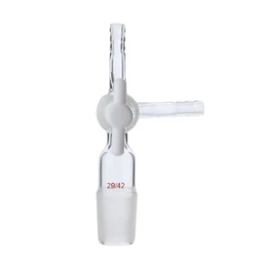 29/42 3-Way Glass Flow Control Adapter With PTFE Stopcock Laboratory Glassware - Picture 1 of 1
