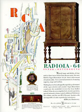 1928 Original Radiola 64 Radio Ad. Super-Heterodyne + Model 60.  Lg Glossy Color