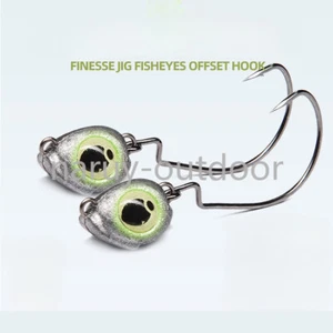 10pcs Swimbait Jig Heads Weedless Offset Weighted Hook For Bass Crappie - Picture 1 of 20
