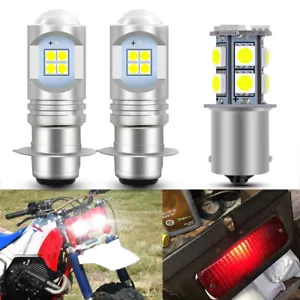 Bright White LED Headlight + Tail Light Bulb Kit For 1985-1986 Honda ATC350X - Picture 1 of 6